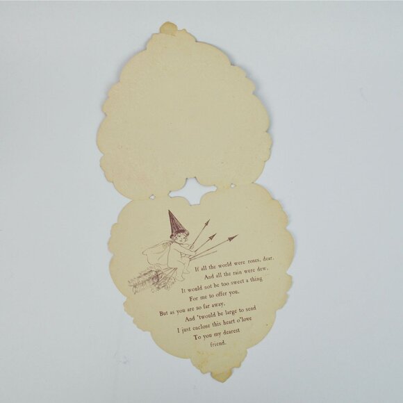 Antique Heart Paper Lace Valentine's Day Card Floral - Picture 2 of 3